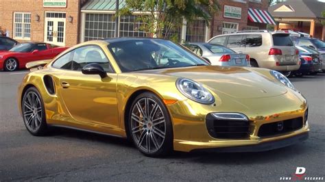 Chrome Gold Porsche 911 Turbo S - Acceleration // Walkaround - YouTube