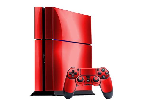 Red Chrome Sony PlayStation 4 Gaming Console Skin Decal | Sony ...