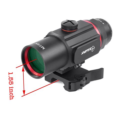 3X Red Rot Magnifier with Quick Release Mount, Flip to Side Red Dot Ma ...