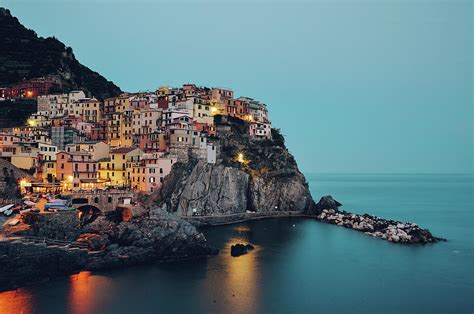 Night view of Manarola Photograph by Denis Bychkov - Pixels