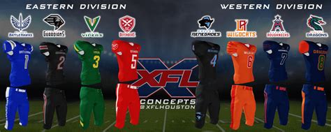 All 8 XFL Teams Jersey Concepts : xfl