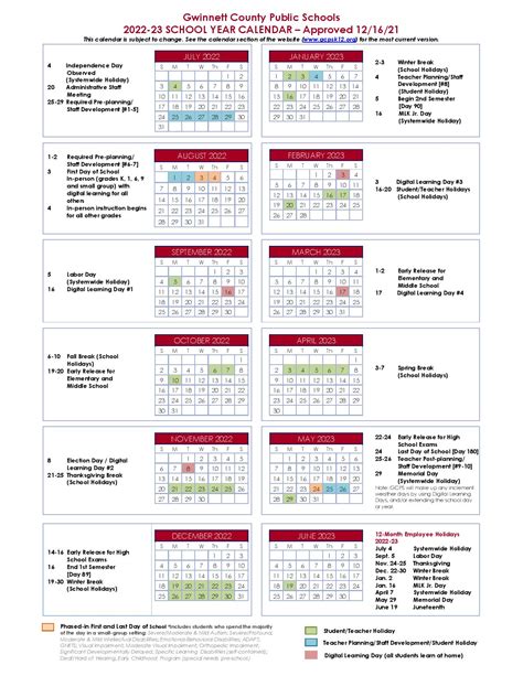 Gwinnett County Public Schools Calendar Holidays 2022-2023