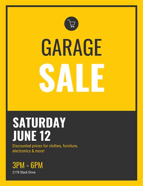 Garage Sale Poster Template Free - Printable Form, Templates and Letter