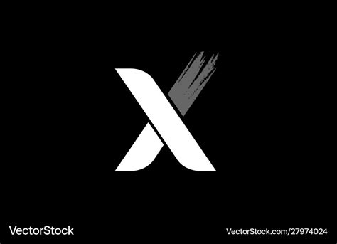 Black background and white letter x grunge Vector Image