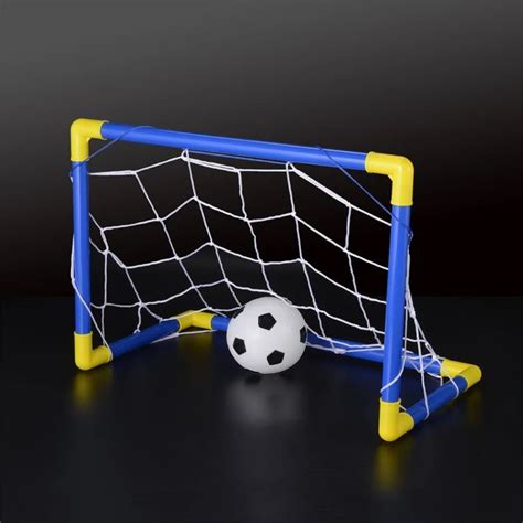 Folding Mini Football Soccer Ball Goal Post Net Set+Pump Kids Sport ...