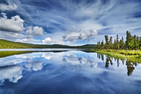 Beautiful Still Lake With Reflection Photograph by DPK-Photo - Fine Art ...