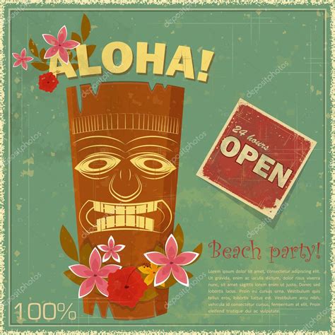 Vintage Hawaiian postcard Stock Vector by ©elfivetrov 10235802