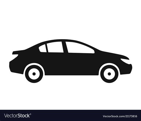 Side view car sedan black icon Royalty Free Vector Image