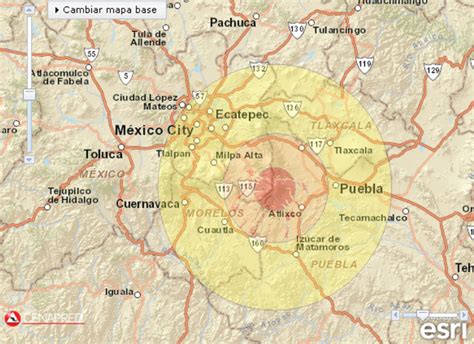 Popocatepetl Mexico Map