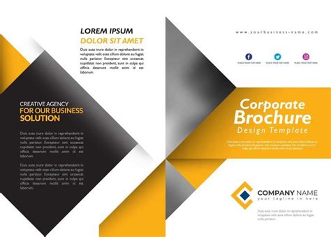 Yellow Brochure Design Template 677677 Vector Art at Vecteezy