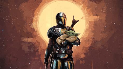 2560x1440 Resolution The Mandalorian and Baby Yoda Art 1440P Resolution ...