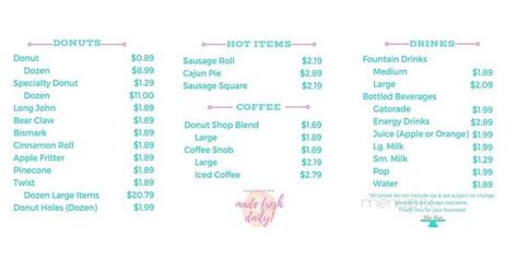 Online Menu of Berryhill Daylight Donuts, Tulsa, OK