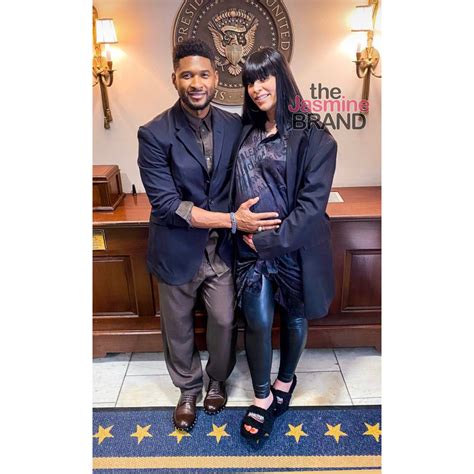 Usher & Pregnant Girlfriend Jenn Goicoechea Attend Juneteenth Bill ...