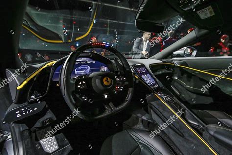 Interior Ferrari Roma Unveiled Rome Italy Editorial Stock Photo - Stock ...