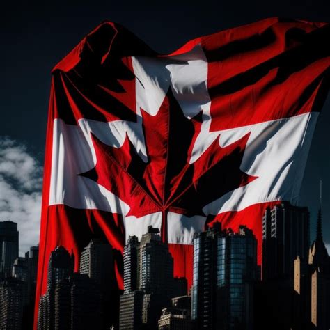 Premium AI Image | A red and white flag with the word canada on it