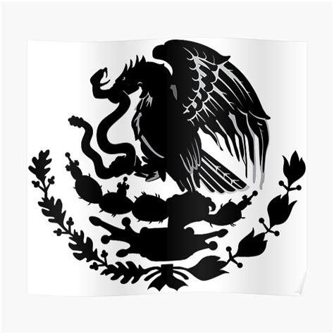 Póster «Escudo de armas de México negro - Escudo de México» de ...