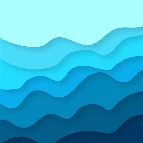 Abstract papercut blue colorful with wave background vector 258625 ...