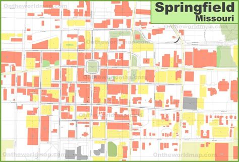 Springfield (Missouri) Downtown Map - Printable Map Of Springfield Mo ...