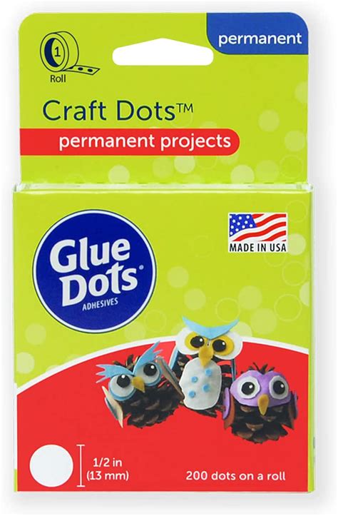 Amazon.com: Glue Dots Craft Dots, Clear, Double-Sided, 1/2, Roll of 200 ...