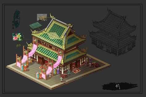 Casual Game, Prop Design, Tea House, Traditional Chinese, Isometric ...