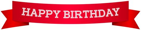 Happy Birthday Banner Red PNG Clip Art Image | Gallery Yopriceville ...