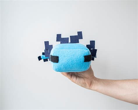 Blue Axolotl Handmade plush toy, Minecraft Axolotl, Yellow Blue...