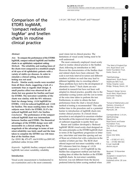 (PDF) Comparison of the ETDRS logMAR, ‘compact reduced logMAR’ and ...