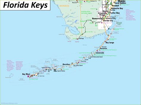 Detailed Map of Florida Keys - Ontheworldmap.com