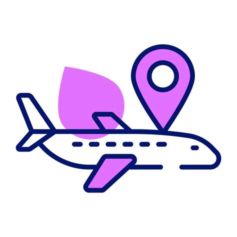 Airplane with map pin showing concept of flight route 17708907 Vector ...