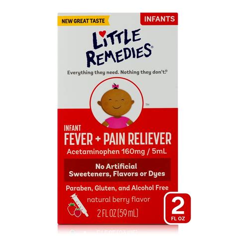 Little Remedies Infant Fever & Pain Reliever, Natural Berry Flavor, 2 ...