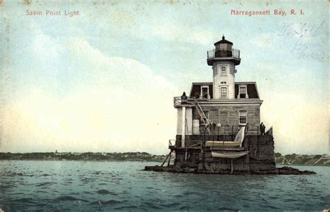 Narragansett Bay RI Sabin Point Lighthouse c1910 Used Postcard #2 ...