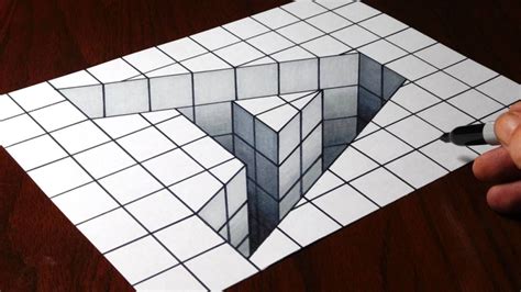 How to Draw an A Hole - 3D Trick Art Optical Illusion - YouTube