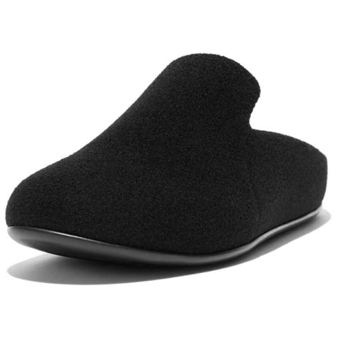 Fitflop Womens Chrissie Ii Haus Felt Slippers (All Black) | Sportpursu