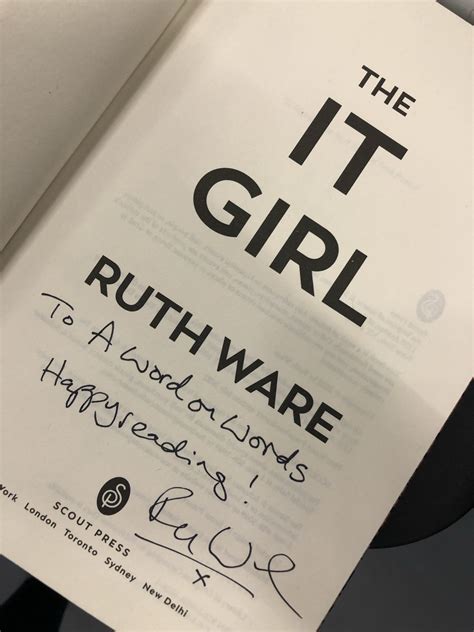 The It Girl - Ruth Ware | A Word on Words | NPT