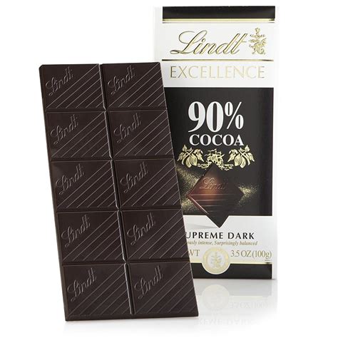 Lindt Excellence Supreme Dark Chocolate 90% Cocoa, 3.5-Ounce Packages ...