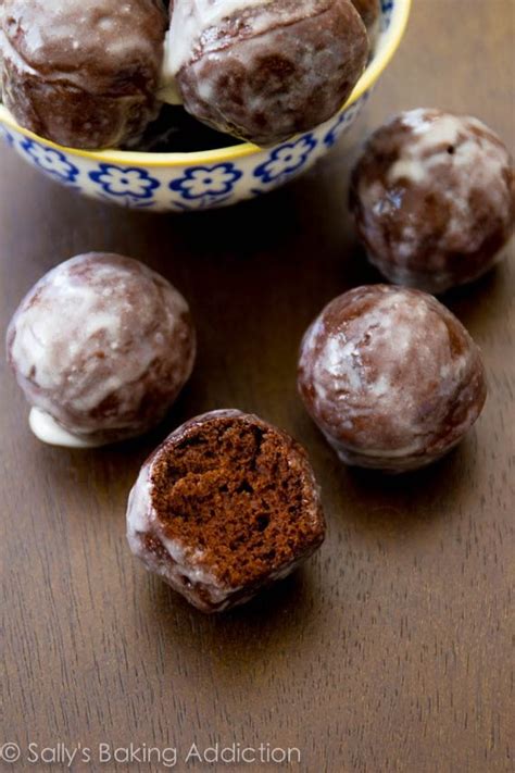 Glazed Chocolate Donut Holes - Sally's Baking Addiction