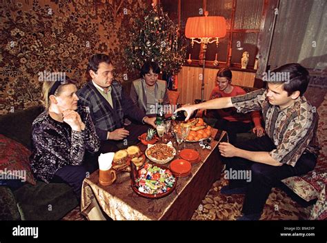 A Moscow family celebrating New Year Stock Photo - Alamy