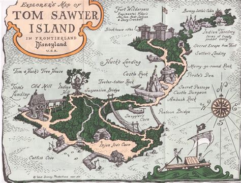 Disneyland Trip: Tom Sawyer Island map