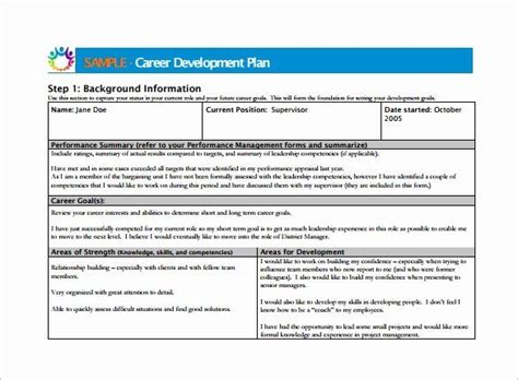 Development Plan Template Word Elegant 12 Career Development Plan ...