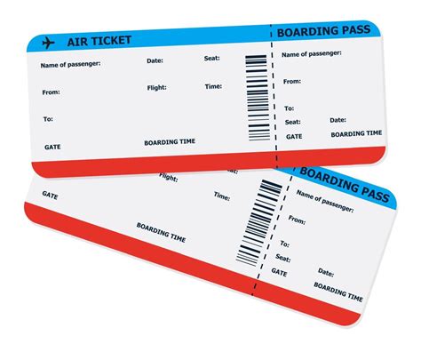 Modern and realistic airline ticket design with flight time and ...