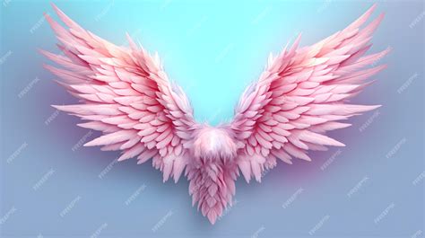 Premium Photo | 3d pink angel wings