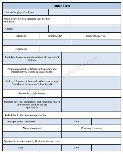 Office Form Template - Sample Forms