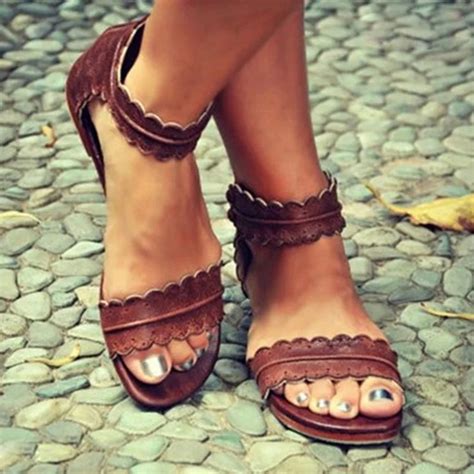 Women Sandals 2018 Summer Shoes Casual Open Toe Flat Sandals Soft PU ...