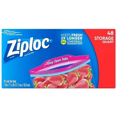 Ziploc Storage Quart Bags : Target