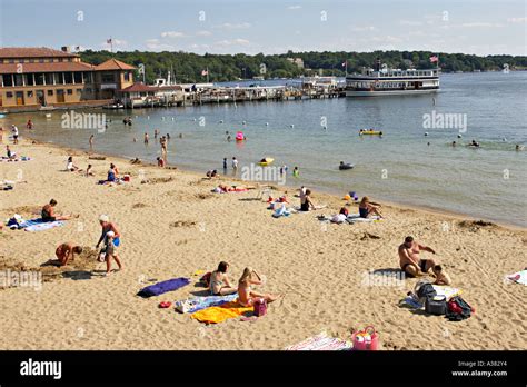 WISCONSIN Lake Geneva Beach and docks near Riviera popular vacation and ...