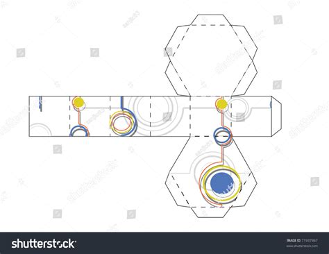 Hexagon Box Template Stock Vector Illustration 71937367 : Shutterstock