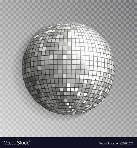 Glitter disco ball silver mirrorball isola Vector Image