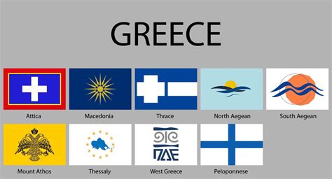 Flags of regions of Greece. 21849239 Vector Art at Vecteezy