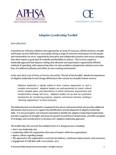 Adaptive Leadership Toolkit PDF | PDF | Leadership | Community