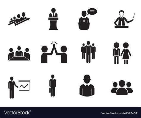 Business people icons set Royalty Free Vector Image